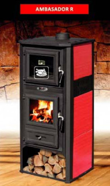 Отопительная печь для дачи с духовым шкафом AMBASADOR R (Амбасадор Р)