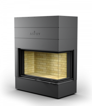 КАМИННАЯ ТОПКА АСТОВ П2С 12570 - ТОПКА ПОДОВАЯ 2 СТЕКЛА (Г-ОБРАЗНАЯ) И ПОДЪЕМНЫМ МЕХАНИЗМОМ ДВЕРЦЫ