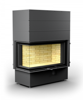 КАМИННАЯ ТОПКА П2С 10057 - ТОПКА ПОДОВАЯ 2 СТЕКЛА (Г-ОБРАЗНАЯ) И ПОДЪЕМНЫМ МЕХАНИЗМОМ ДВЕРЦЫ
