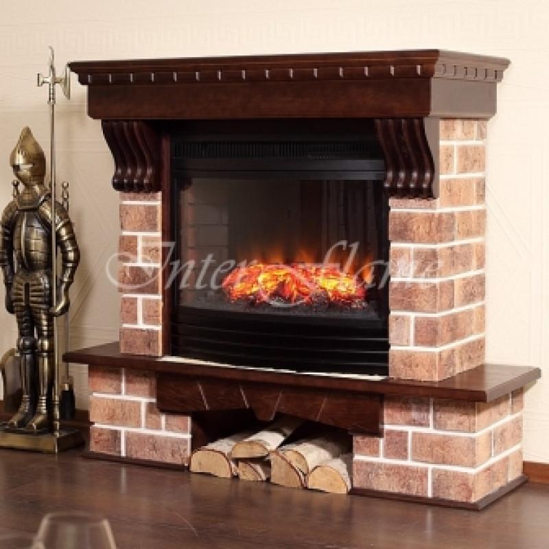 Портал EXTER/ЭКСТЕР RS (НАТУРАЛЬНЫЙ КИРПИЧ) с очагом Panoramic 25 Q