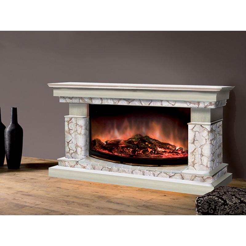 Электрокамин «Брайтон Рондо 86 беленый дуб»