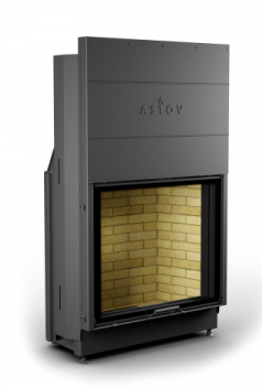 КАМИННАЯ ТОПКА АСТОВ КС 9074 - ТОПКА КОЛОСНИКОВАЯ С ПРЯМЫМ СТЕКЛОМ И ПОДЪЕМНЫМ МЕХАНИЗМОМ ДВЕРЦЫ