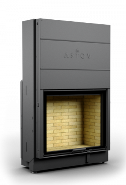 КАМИННАЯ ТОПКА АСТОВ КС 6590 - ТОПКА КОЛОСНИКОВАЯ С ПРЯМЫМ, ВЕРТИКАЛЬНЫМ СТЕКЛОМ И ПОДЪЕМНЫМ МЕХАНИЗМОМ ДВЕРЦЫ