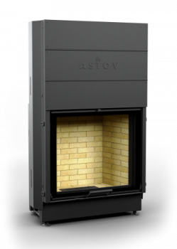 КАМИННАЯ ТОПКА АСТОВ КС 7363 - ТОПКА КОЛОСНИКОВАЯ С ПРЯМЫМ СТЕКЛОМ И ПОДЪЕМНЫМ МЕХАНИЗМОМ ДВЕРЦЫ