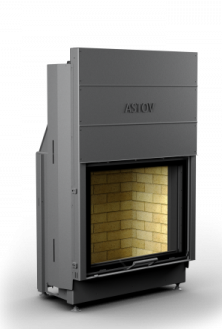 КАМИННАЯ ТОПКА АСТОВ КС 8063 - ТОПКА КОЛОСНИКОВАЯ С ПРЯМЫМ СТЕКЛОМ И ПОДЪЕМНЫМ МЕХАНИЗМОМ ДВЕРЦЫ