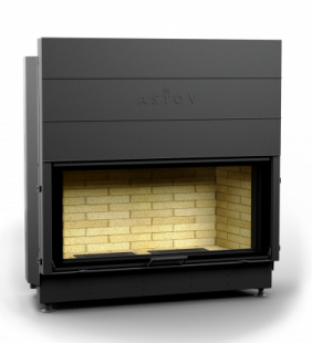 КАМИННАЯ ТОПКА АСТОВ КС 12057 - ТОПКА КОЛОСНИКОВАЯ С ПРЯМЫМ СТЕКЛОМ И ПОДЪЕМНЫМ МЕХАНИЗМОМ ДВЕРЦЫ