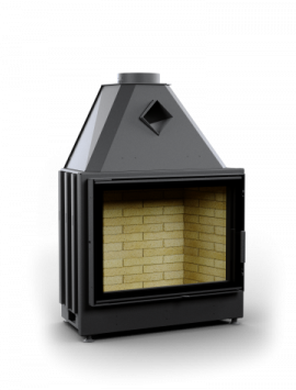 КАМИННАЯ ТОПКА АСТОВ КС 800 - ТОПКА КОЛОСНИКОВАЯ С ПРЯМЫМ СТЕКЛОМ И БОКОВЫМ ОТКРЫВАНИЕМ ДВЕРЦЫ