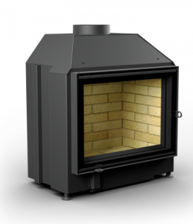 КАМИННАЯ ТОПКА АСТОВ ПС 700 - ТОПКА ПОДОВАЯ С ПРЯМЫМ СТЕКЛОМ И БОКОВЫМ ОТКРЫВАНИЕМ ДВЕРЦЫ