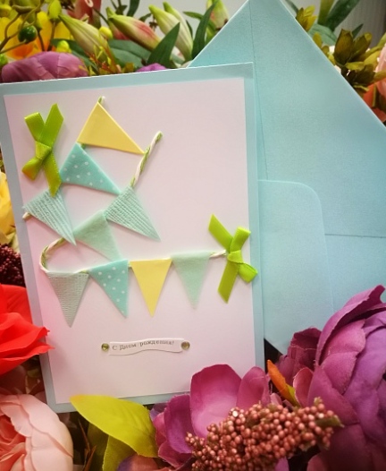 EG119-GC026AM Открытка ручной работы Флажки 12см*17см