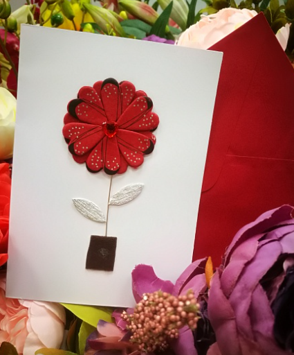 EG116-GC094AM Открытка ручной работы Цветок 12см*17см