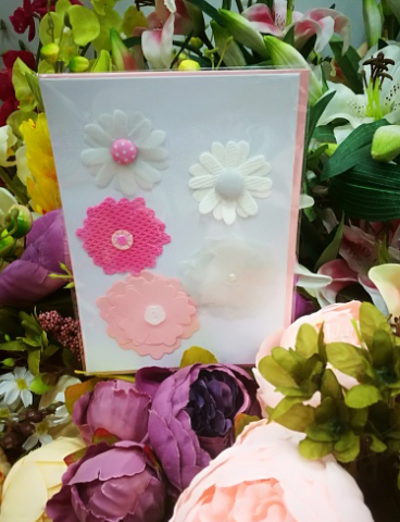 EG119-GC038AM Открытка ручной работы "Цветы" 12см*17см