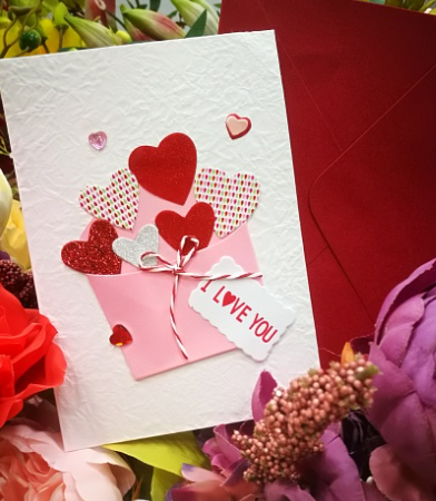 EG117-CR014-2AM Открытка ручной работы I LOVE YOU 12см*17см