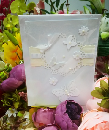 EG120-GC044AM Открытка ручной работы Свадебные бабочки 12см*17см