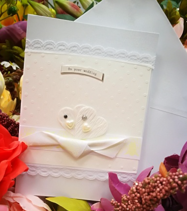 EG105-GC363AM Открытка ручной работы On your wedding 12см*17см