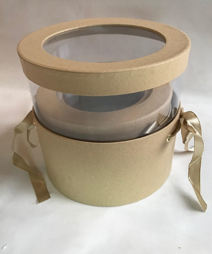 Коробка B20 Круглая 3в1 "Панорама" выдвижная с окном 20*20*13