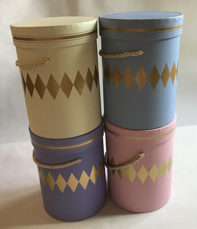 Коробка(B413) Цилиндр "Ромбы" (1шт) 14*14*18