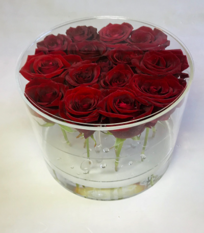 Акриловый бокс Круглый для 15 цветков 20*20*15см/3мм