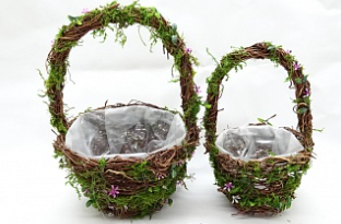 BH17C034 Набор корзин Круглые с цветами (2шт/уп)