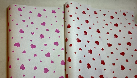 Крафт белый Сердечки (70см/400гр)