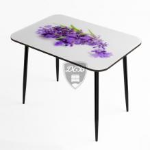 Стол обеденный стекло фотопечать Лаванда