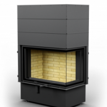 КАМИННАЯ ТОПКА П2С 8457 - ТОПКА ПОДОВАЯ 2 СТЕКЛА (Г-ОБРАЗНАЯ) И ПОДЪЕМНЫМ МЕХАНИЗМОМ ДВЕРЦЫ