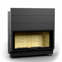 КАМИННАЯ ТОПКА АСТОВ КС 12080 - ТОПКА КОЛОСНИКОВАЯ С ПРЯМЫМ СТЕКЛОМ И ПОДЪЕМНЫМ МЕХАНИЗМОМ ДВЕРЦЫ