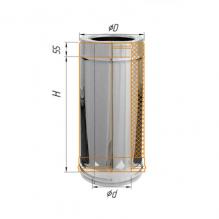 Сэндвич труба 0,5м ∅150х210 (439, 0.8, нерж.)