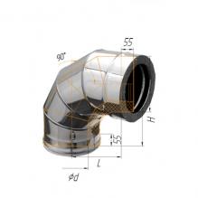 Сэндвич-колено 90° ∅200х280 (439, 0.8, нерж.)