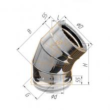 Сэндвич-колено 45° ∅120х200 (439, 0.8, нерж.)
