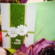 EG121-GC005AM Открытка ручной работы Ромашки 12см*17см