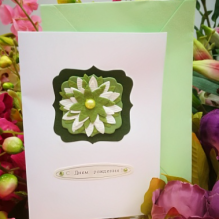 EG121-GC007AM Открытка ручной работы Большой цветок 12см*17см