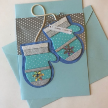 EG118-GC056AM Открытка ручной работы Варежки 12см*17см