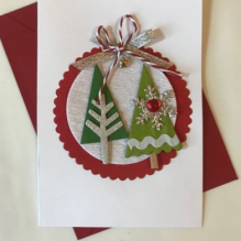 EG118-GC033AM Открытка ручной работы Елки 12см*17см