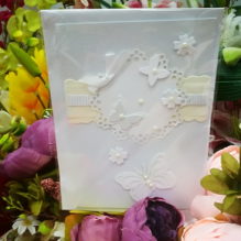 EG120-GC044AM Открытка ручной работы Свадебные бабочки 12см*17см