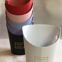 Подарочная коробка Сумка-ваза большая овал с вырезом 17*14*22см