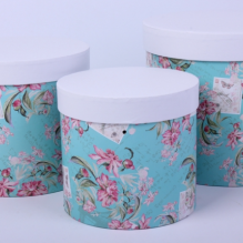 Коробка (Т22) Цилиндр Цветочные 3в1