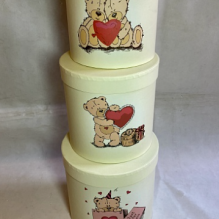 Коробка(K796) Цилиндр Влюбленные мишки 3в1 19*19*17