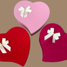 Коробка(S65) сердце Бархат 3в1 25*25*8