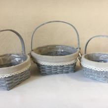 Корзины Китай №XS17-001 (набор круглый из 3шт)