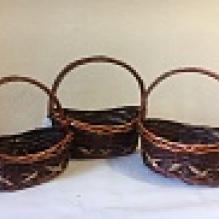 Корзины ивовые Китай №14-075 (набор овальный из 3шт)